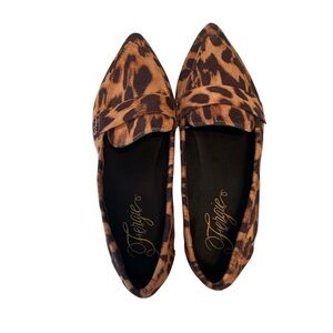 Fergie Leopard Print Pointed Toe Loafers - Brown/Black